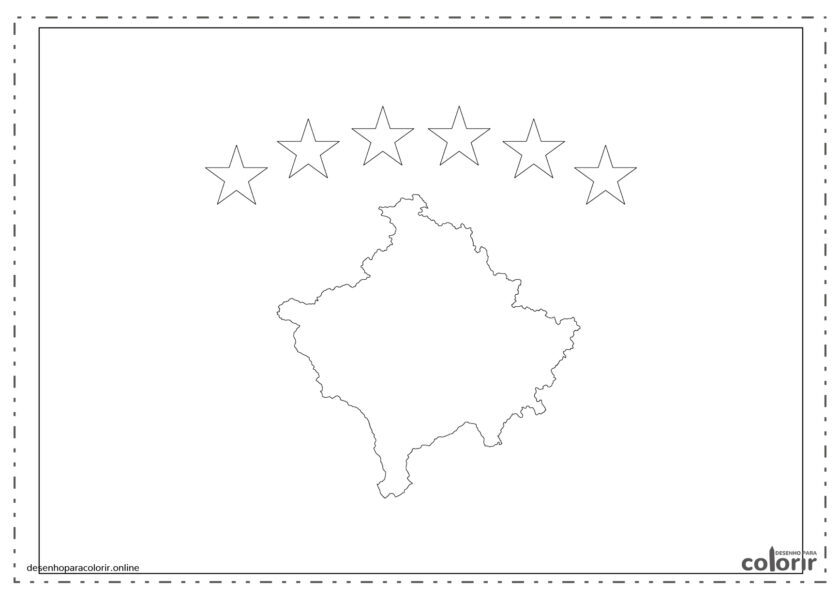 Bandeira do Kosovo para colorir