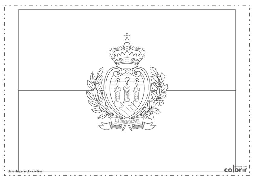 Bandeira do San Marino para colorir