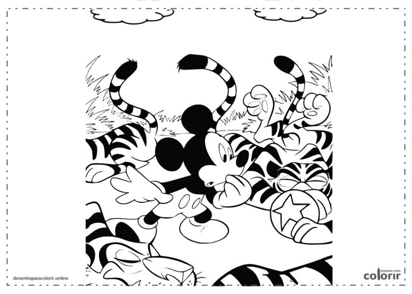 Mickey Mouse com tigres na Disney
