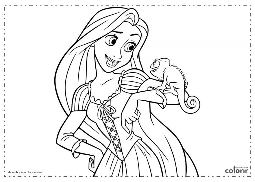 Rapunzel com Pascal Enrolados Entrelaçados
