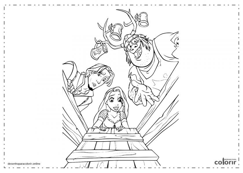 Rapunzel, Flynn Rider e Vlad Entrelaçados Enrolados