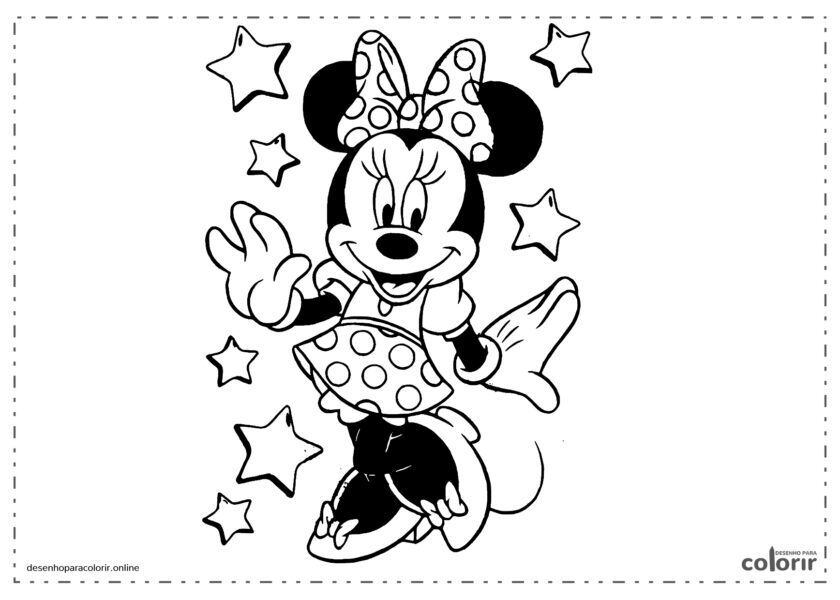 Minnie Mouse dançando com estrelas