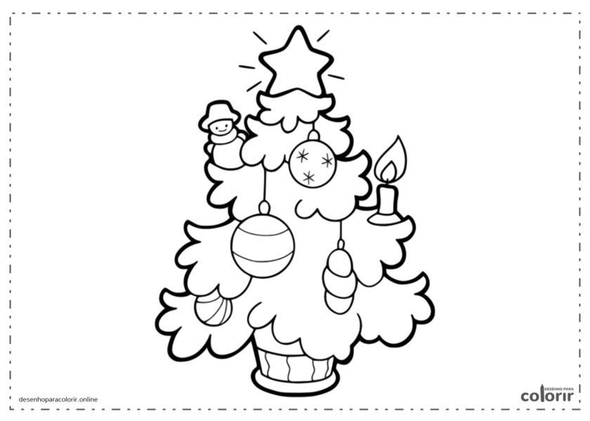 ▷ Desenhos de Árvore de Natal para colorir