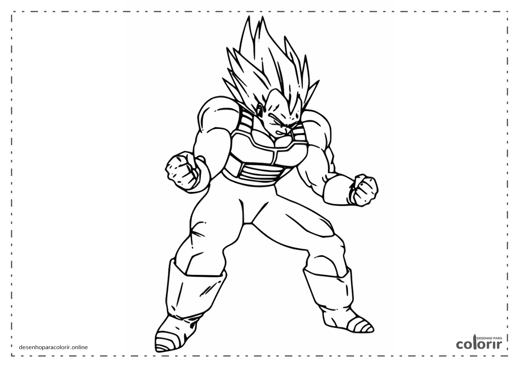 Desenhos de Vegeta Dragon Ball Z para Colorir e Imprimir