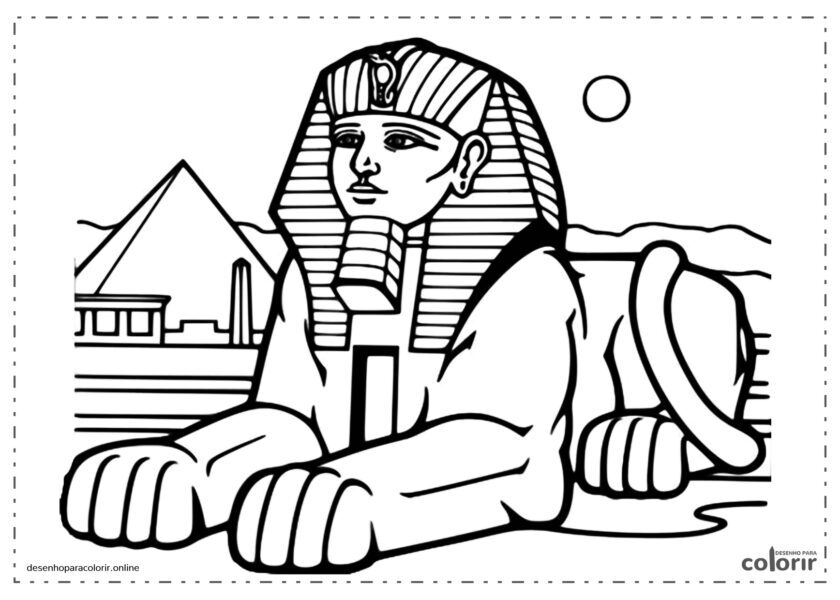 A esfinge egípcia cabeça humana corpo de leão