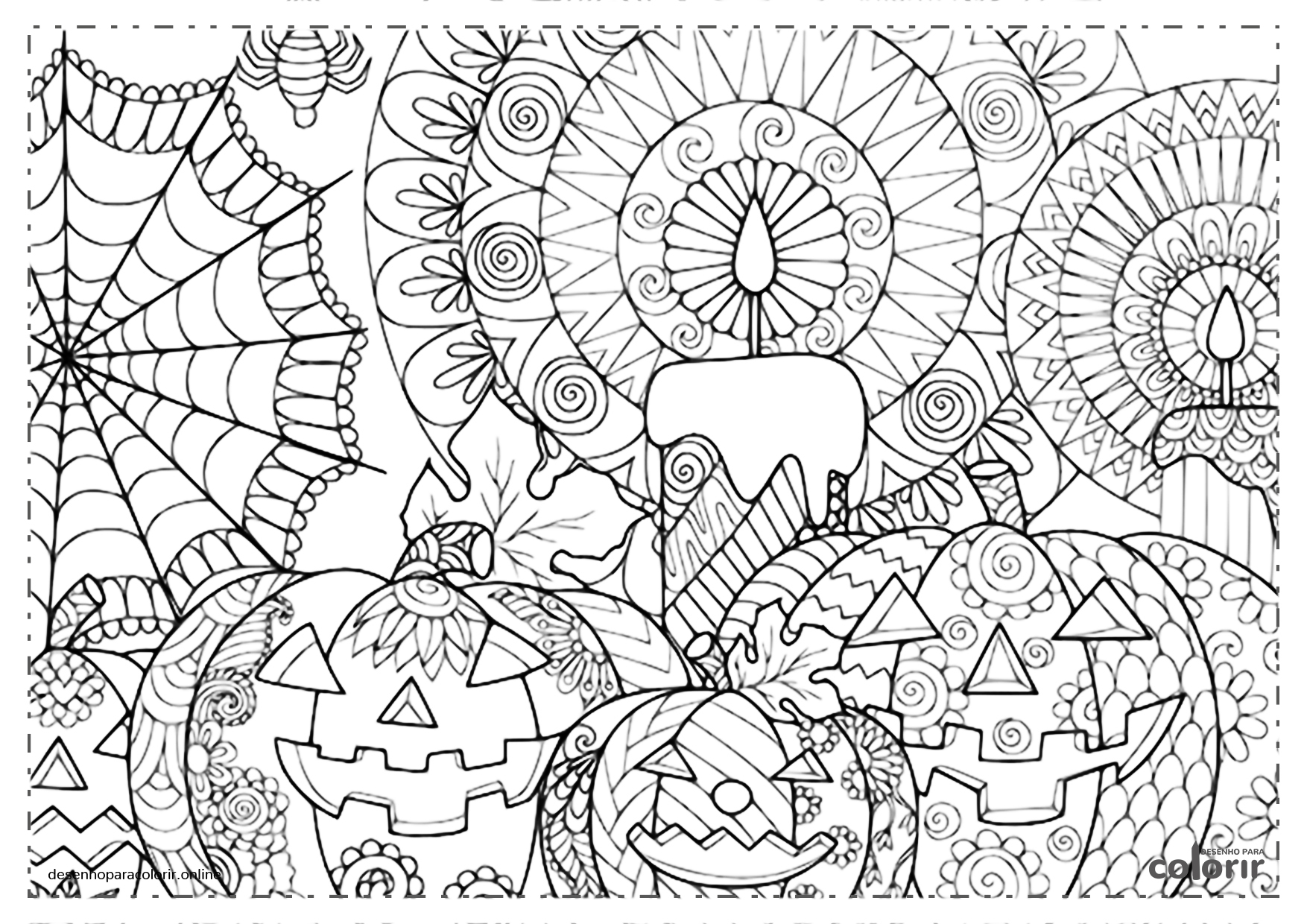 Halloween Desenho Gigante para Imprimir, Montar e Colorir