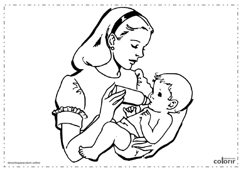 Mãe dando um biberão ao bebê
