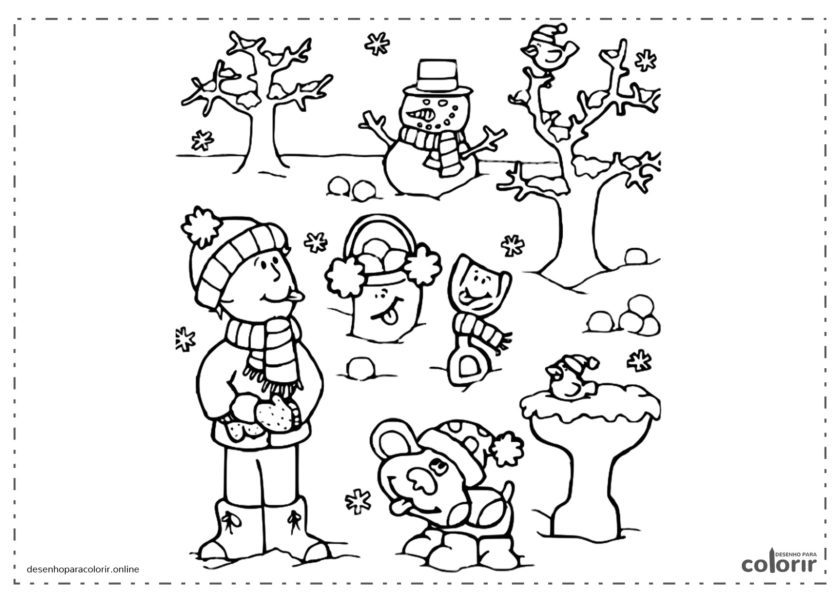 Boneco de Neve e árvores