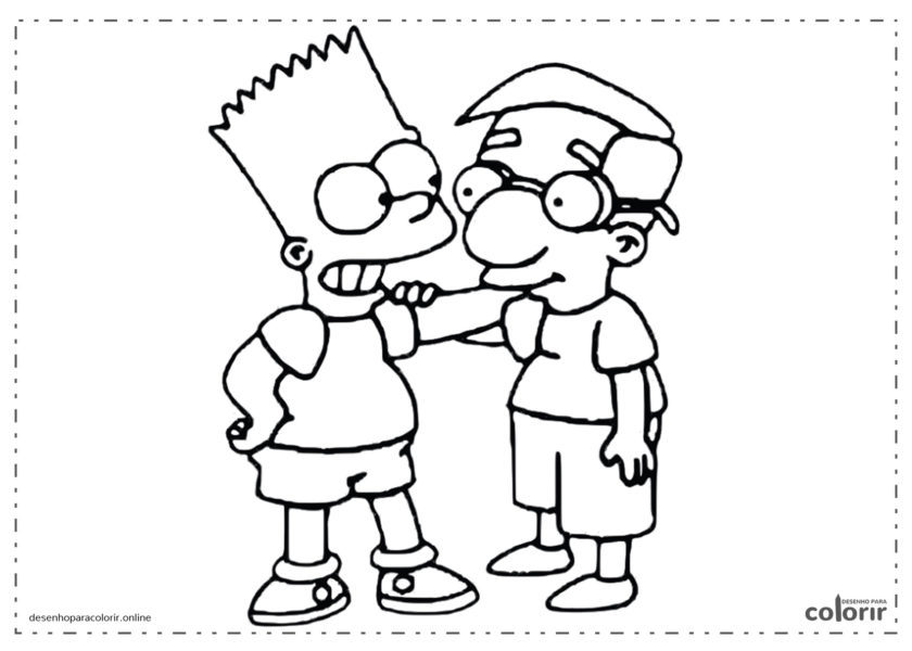 Bart Simpson e Milhouse são os melhores amigos